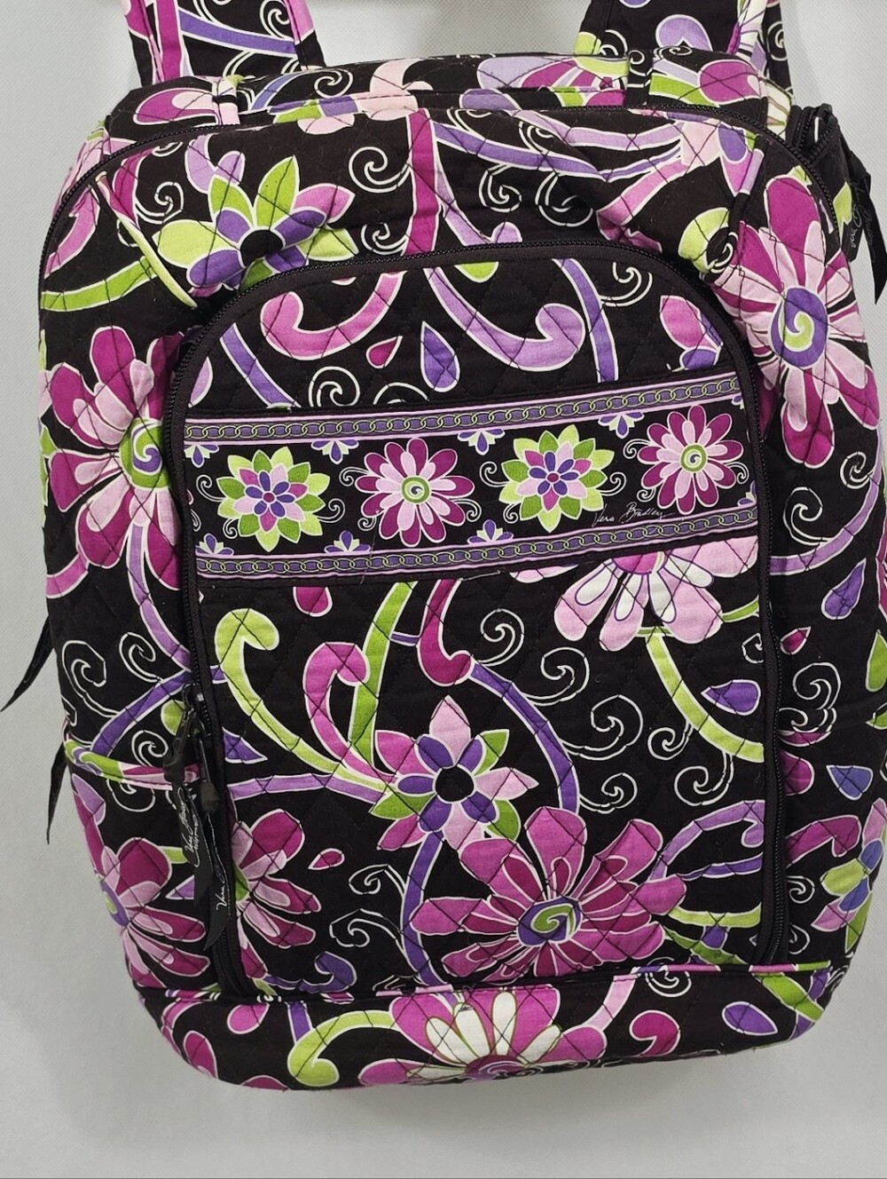 Vintage Vera Bradley Large Quilted Backpack/Laptop Bag - Picture 4 of 8